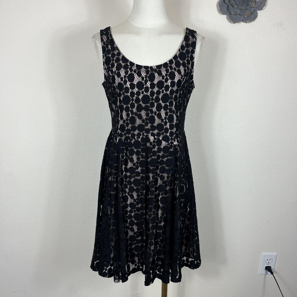 Disney Dress Womens Large Black Minnie Rocks The Dots Polka Dot Mesh Party